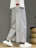 Men's Casual Cotton Linen Drawstring Summer Straight-Leg Pants