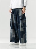 Vintage Spliced Color Block Jeans for Men