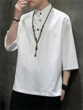 Men's Summer Ice Silk Comfortable Tang Suit T-shirt