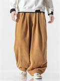 Men's Winter Fashion Loose Floor-Length Corduroy Harem Pants