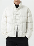 Winter Stand Collar Short White Duck Down Coat for Men