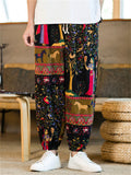 Men's Stylish Retro Graphic Print Ankle Banded Pants