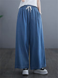 Simple Loose Spring Summer Blue Jeans for Ladies