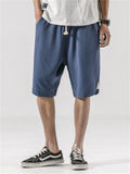 Men's Casual Relaxed Cotton Linen Sport Shorts for Summer