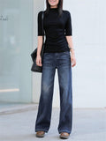 High-rise Straight-leg Spring Autumn Jeans for Women