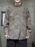 Men's Vintage Snakeskin Jacquard Knot Button Jacket