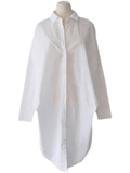 Women's Lazy Oversized Solid Color Long Lapel Shirt