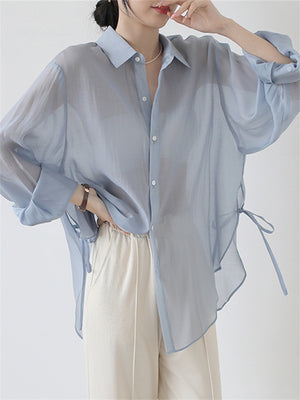 Women's Summer Anti UV See-Through Beach Shirt