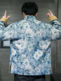 Men's Vintage Daisy Jacquard Long Sleeve Button Jacket