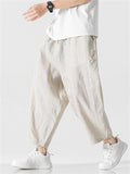 Comfy Cropped Loose Casual Linen Pants for Men