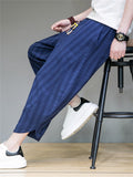 Summer Vintage Stripe Cropped Pants for Men