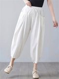 Loose Fit Plain Summer Comfortable Pants for Women