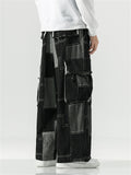 Vintage Spliced Color Block Jeans for Men