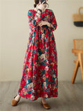 Women's Beautiful Floral Printing Loose Maxi Dresses