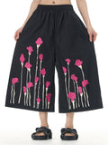 Floral Printed Loose Fit Casual Pants for Ladies