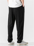 Men's Comfort Elastic Waist Regular Fit Linen Pants