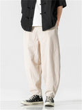 Men's Chinese Style Cotton Linen Baggy Casual Pants