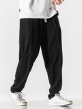 Men's Comfort Elastic Waist Regular Fit Linen Pants