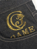 Fashion Street Embroidery Print Skateboard Jeans for Men