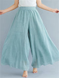 Women's Summer Linen Flowy Yoga Wide-Leg Pants