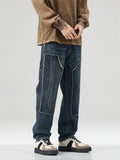 Trendy Patch Streetwear Straight Leg Jeans for Men