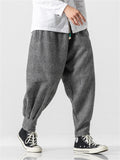 Men's Comfort Textured Thickened Faux Woolen Pants