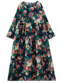 Women's Beautiful Floral Printing Loose Maxi Dresses