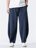 Men's Japanese Solid Color Loose Cotton Casual Pants