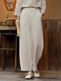 Women's 100% Linen Simple Cozy Straight-Leg Casual Pants