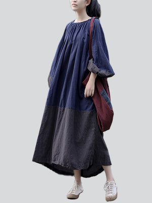 Women's Plain Cotton Linen Oversized Zen Dress