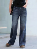 High-rise Straight-leg Spring Autumn Jeans for Women