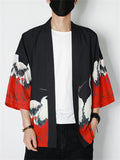 Chinese Style Printed Men's Open Front Comfy Shirts