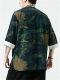 Men's Ancient Style Print Half Sleeve Pullover Summer T-shirt