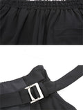 Harajuku Metal Buckle Waistband Patchwork Pants for Women