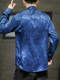 Men's Ancient Loong Cloud Print Retro Tang Suit Shirt