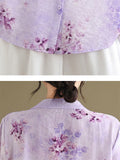 Women's Gentle Flower Embroidery Round Neck Half Sleeve Shirt