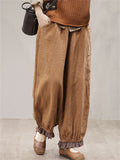 Leisure Autumn Pleated Linen Harem Pants for Women