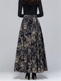 Women's Spring Flower Tree Branch Print A-line Pleated Skirt