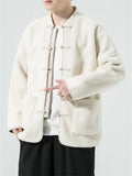 Trendy Solid Cozy Faux Lamb Wool Coats for Men