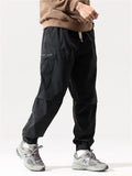 Male Zippered Pocket Comfort Drawstring Work Pants