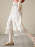 Women's Summer Lace Spliced Wide Leg Pants