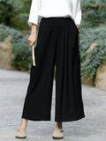 Women's Casual High Waist Side Lace Up Wide Leg Pants