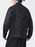 Men's Chinese Style Butterfly Buckle Jacquard Spring Shirt