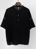 Men's Summer Cool Ice Silk Half Sleeve Henley Shirt