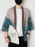 Chinese Style Printed Men's Open Front Comfy Shirts