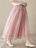 Female Simple Thin Lace Double Layered Lined Skirt