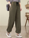 Women's Adjustable Drawstring Elastic Waist Durable Pants