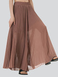 Women's Comfortable Flowy Pleated Chiffon Pants with Lining