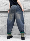 Women's Retro Raw Edge Line Oversized Harem Pants