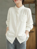 Women's Temperament Sweet Solid Color Shirts